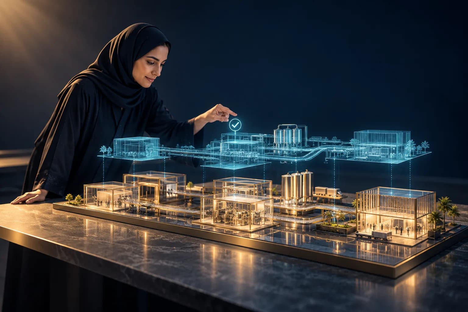 نموذج رقمي يطابق عملية مؤسسية واضحة مع نقطة إشراف واعتماد بشرية.